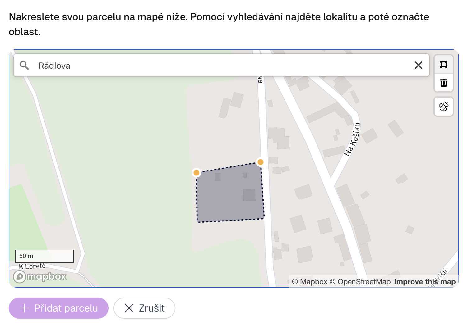 Kde sa pozemok nachádza - screenshot 2